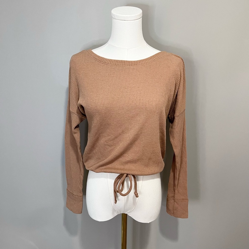Abercrombie Tie Waist Ribbed Knit Long Sleeve Size XS